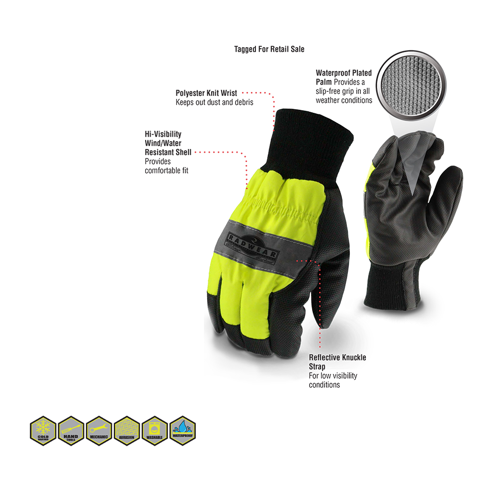 Radians RWG800 Radwear® Silver Series™ High Visibility Thermal Lined Glove